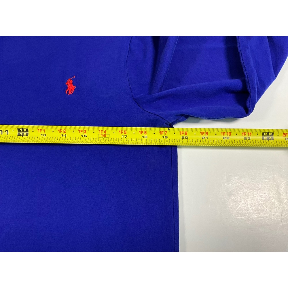Polo Ralph Lauren Mens Custom Slim Fit Long Sleeve Blue T-Shirt Red Pony Size M - Picture 12 of 14